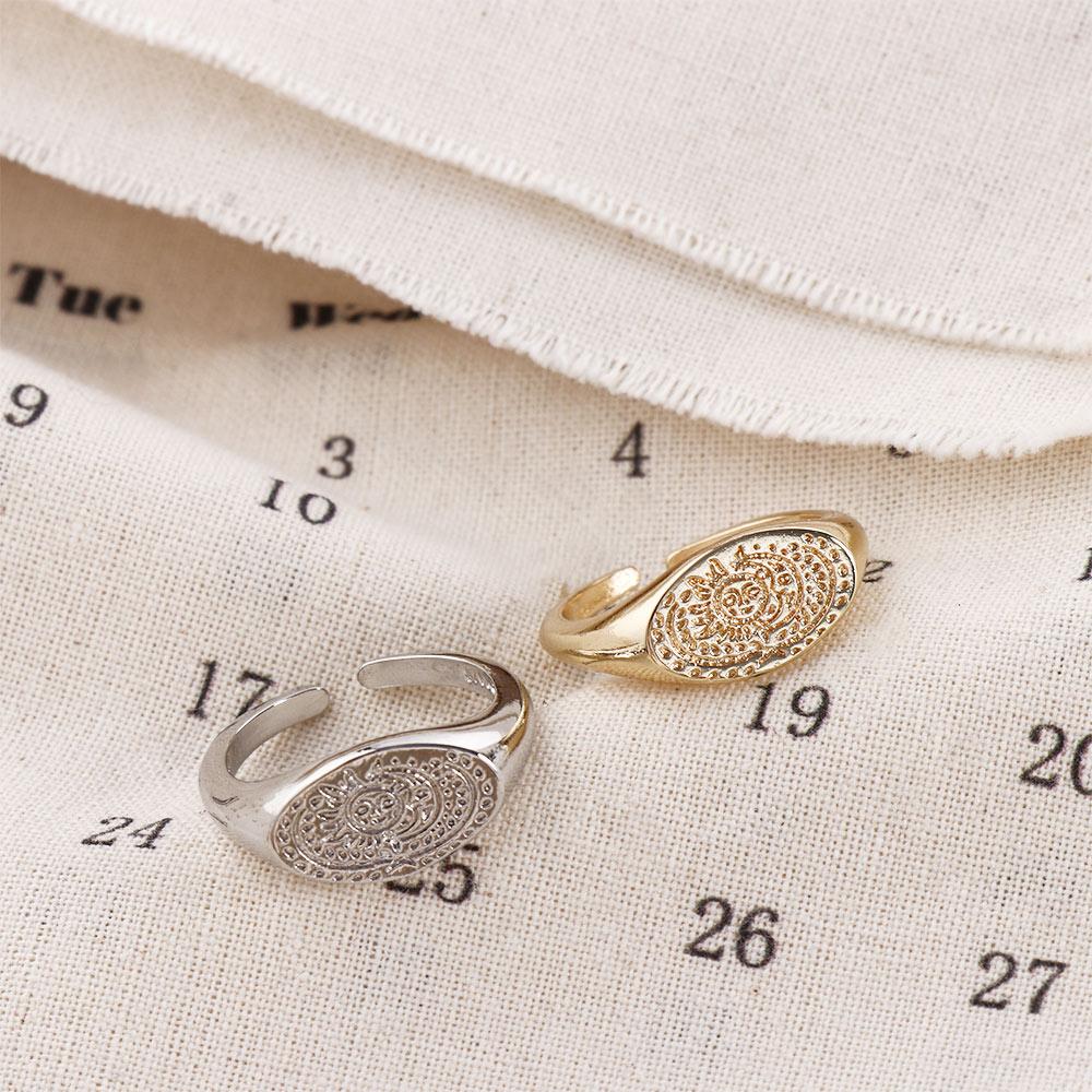 Minimalist Sun Moon Pattern Ri - Korean Women Lifestyle recension och pris