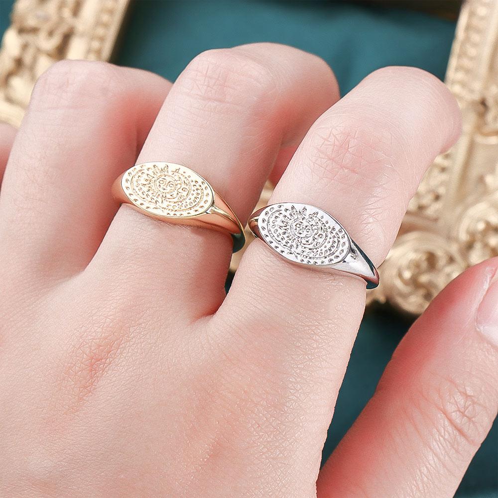 Minimalist Sun Moon Pattern Ri - Korean Women Lifestyle recension och pris