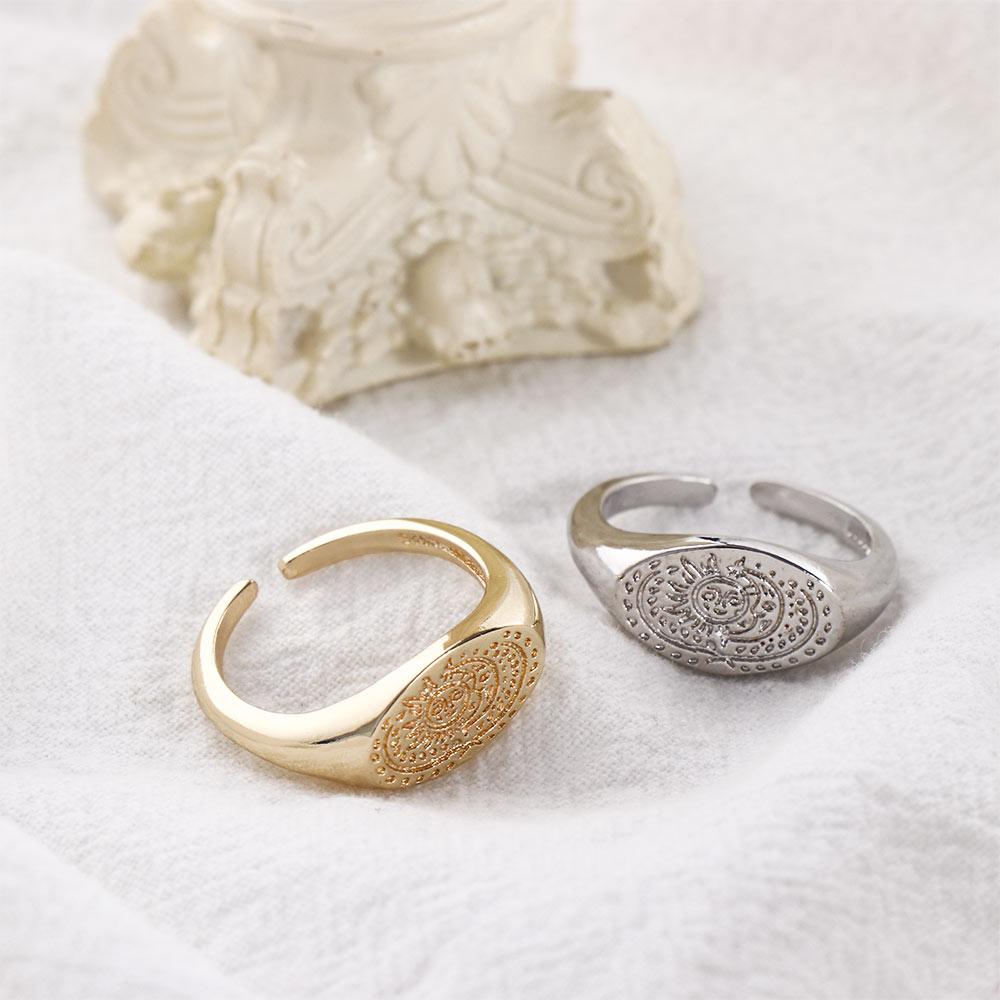 Minimalist Sun Moon Pattern Ri - Korean Women Lifestyle recension och pris