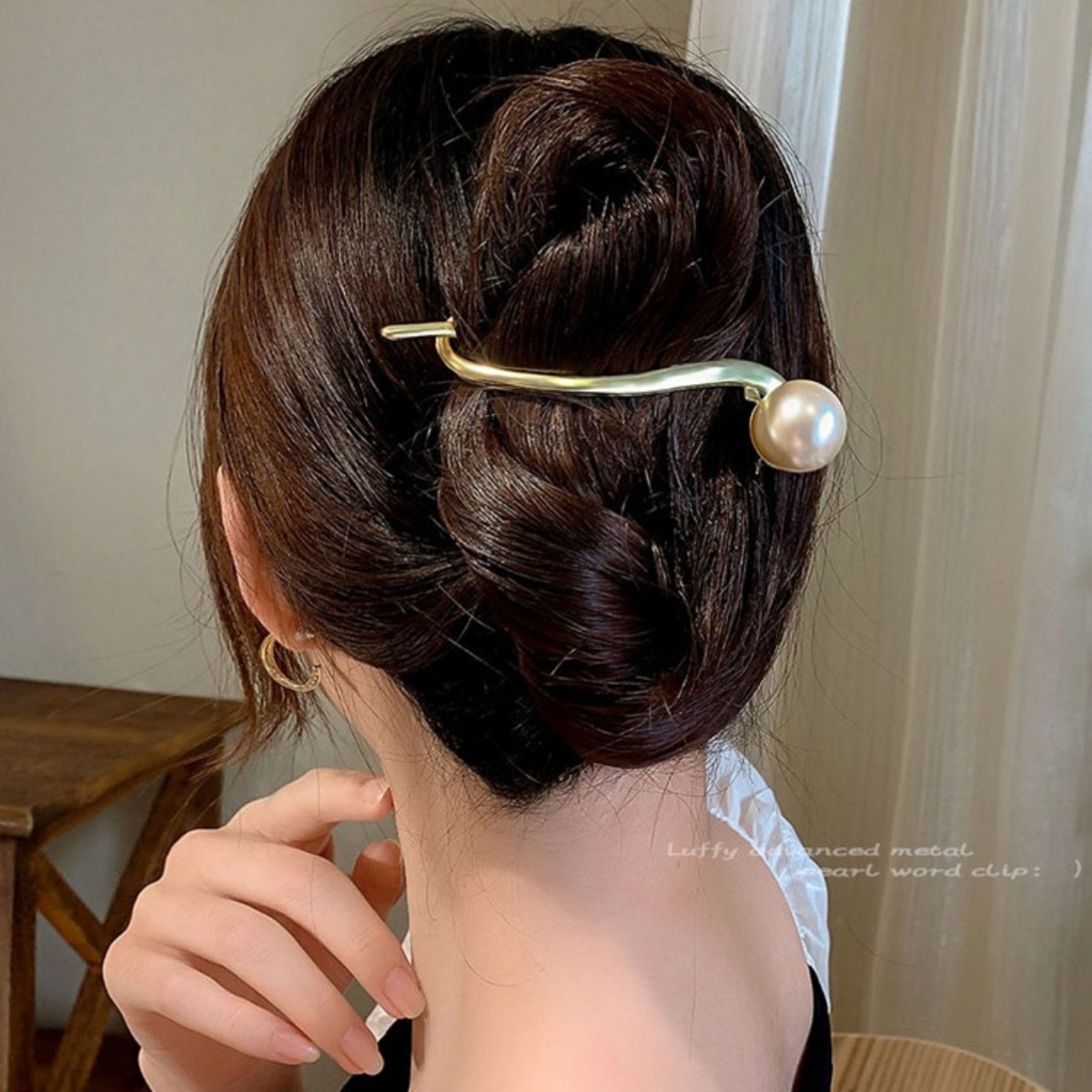 Elegant Glitter Pearl Hair Cli - Korean Women Lifestyle recension och pris