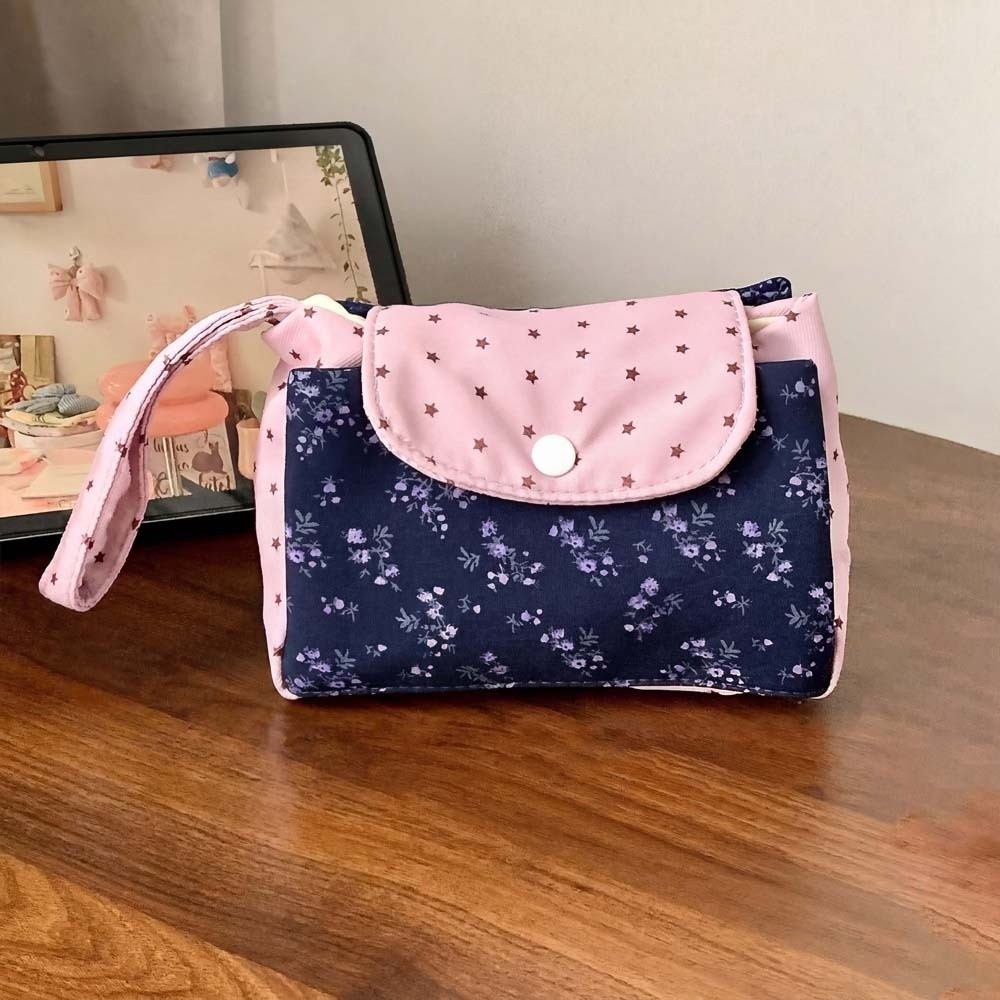 Purple Print Floral Makeup Bag - Korean Lifestyle & Kids Boutique Photos recension och pris
