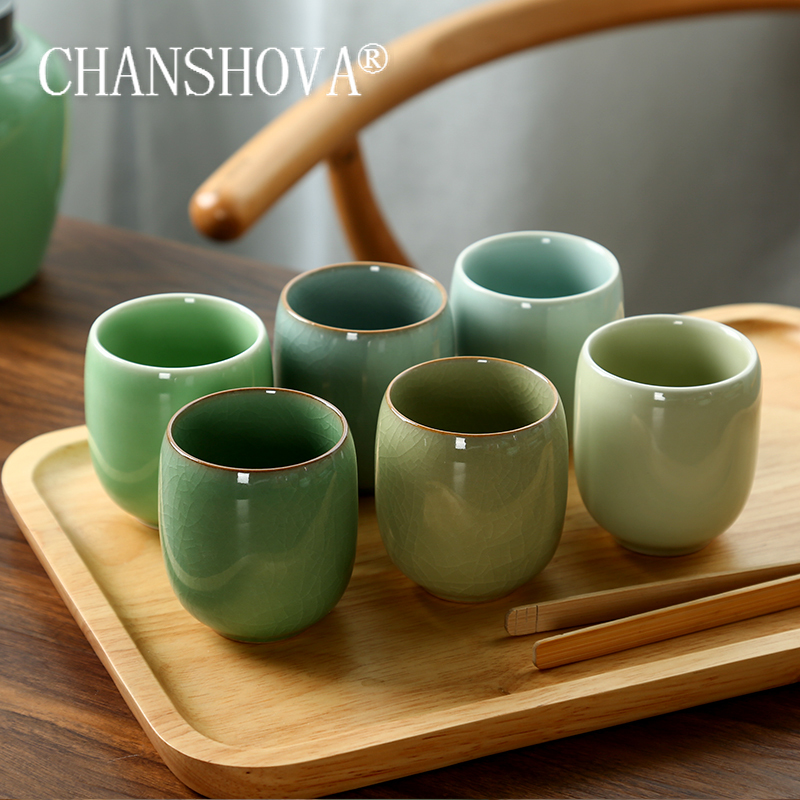 CHANSHOVA-Porcelain Tea Cup Se - Celadon Ceramic Cup recension och pris