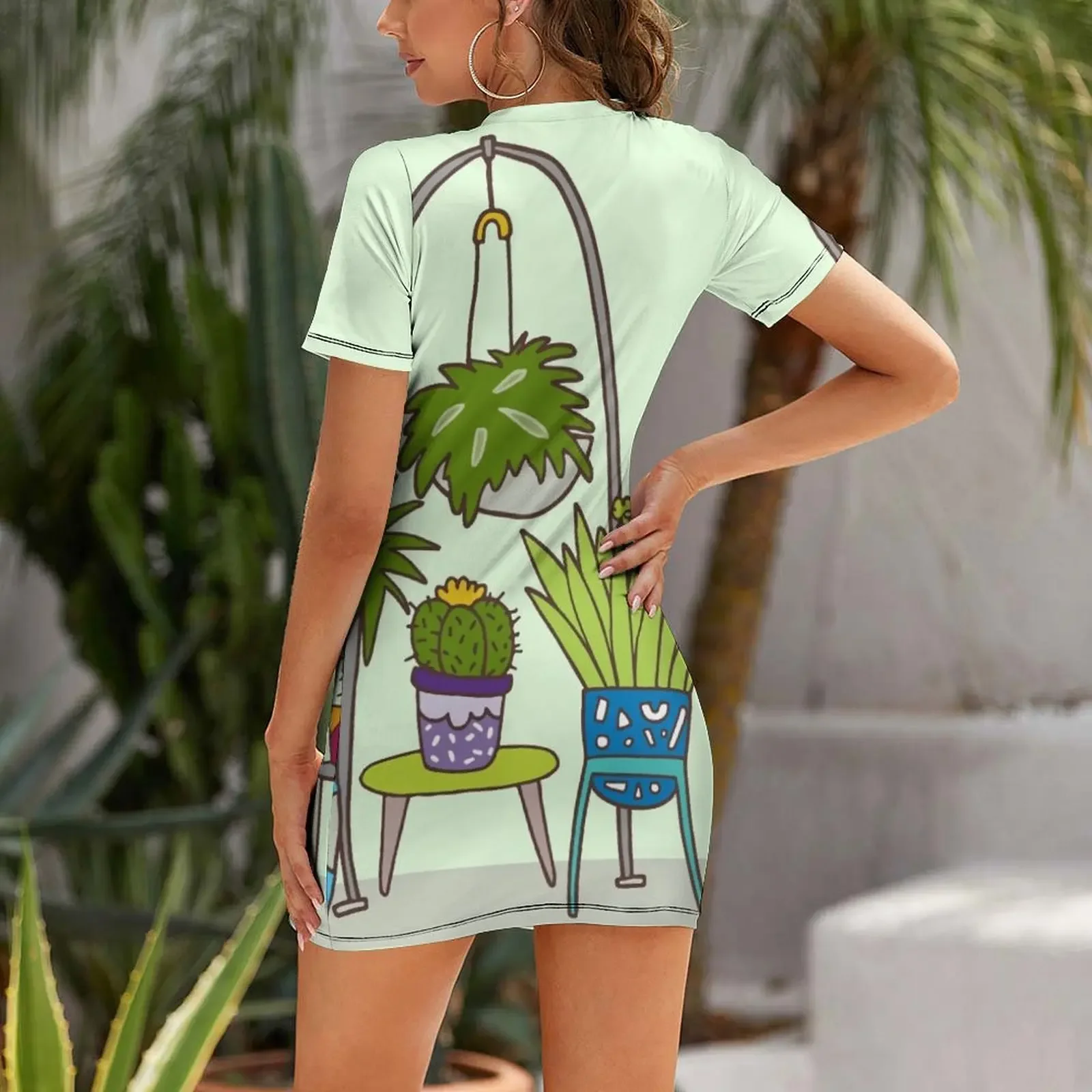 Plant life Short-Sleeved Dress - Korean Women Lifestyle recension och pris