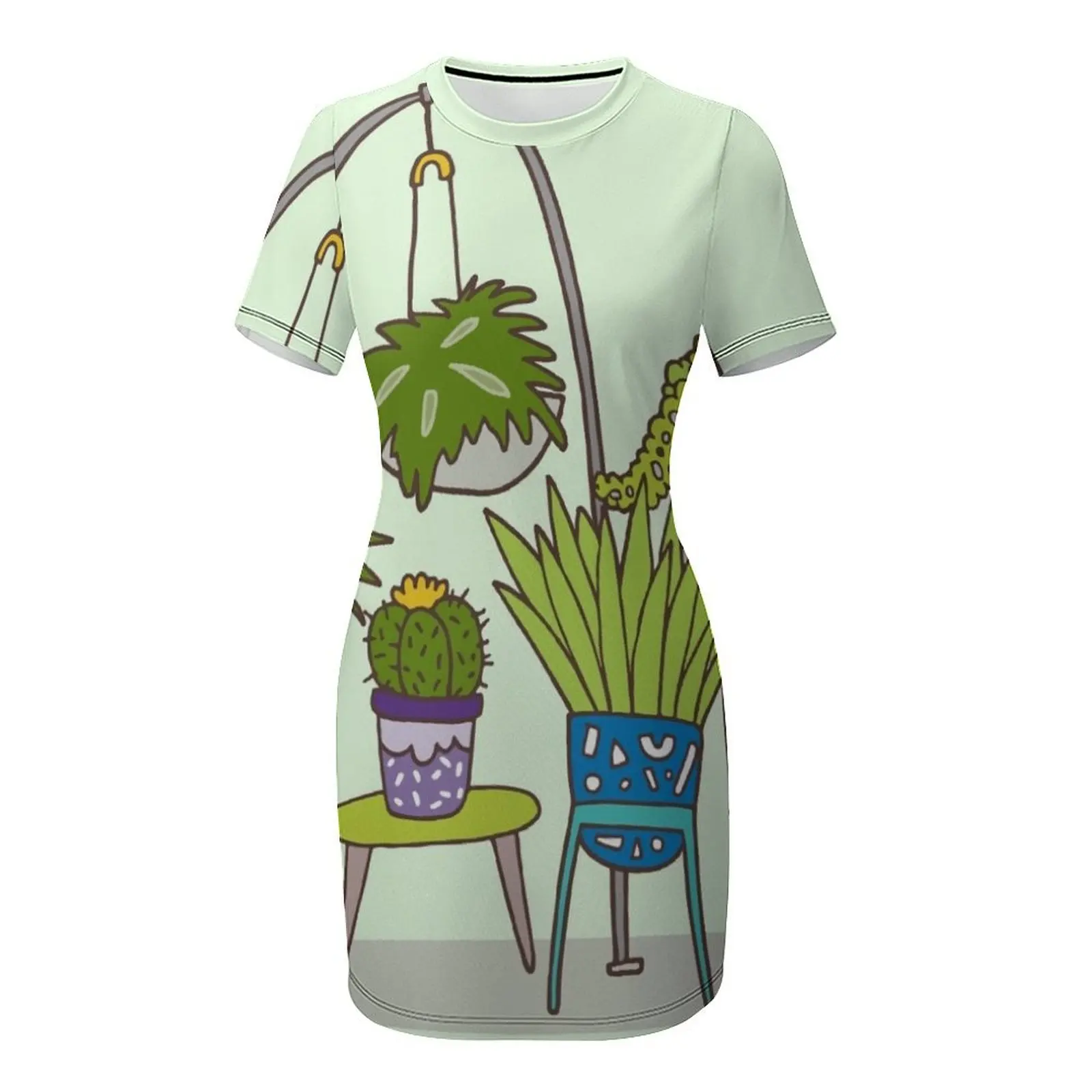 Plant life Short-Sleeved Dress - Korean Women Lifestyle recension och pris